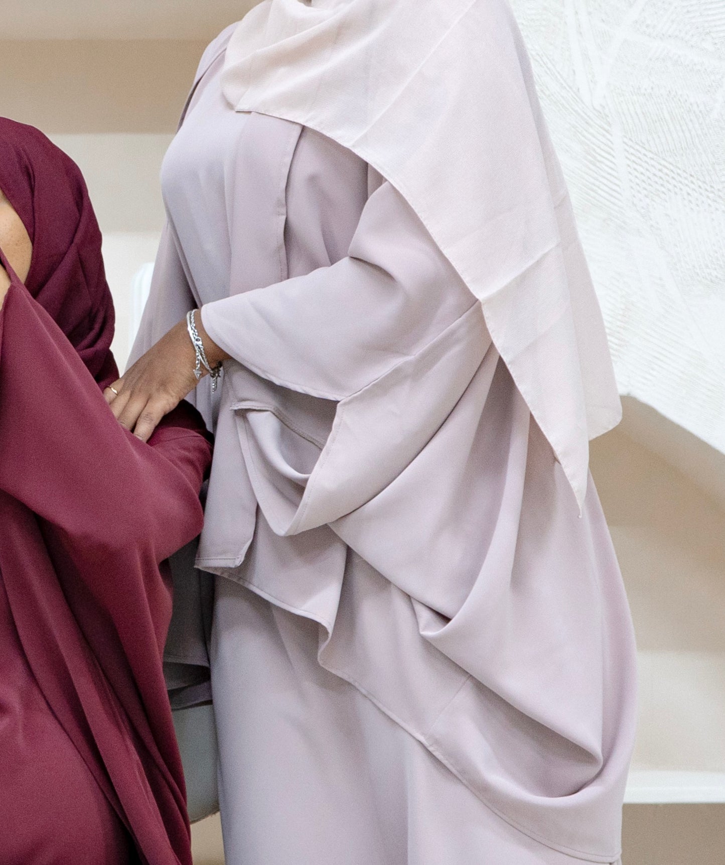Bellá Abaya Set — Pale Rose (Nida & Chiffon)