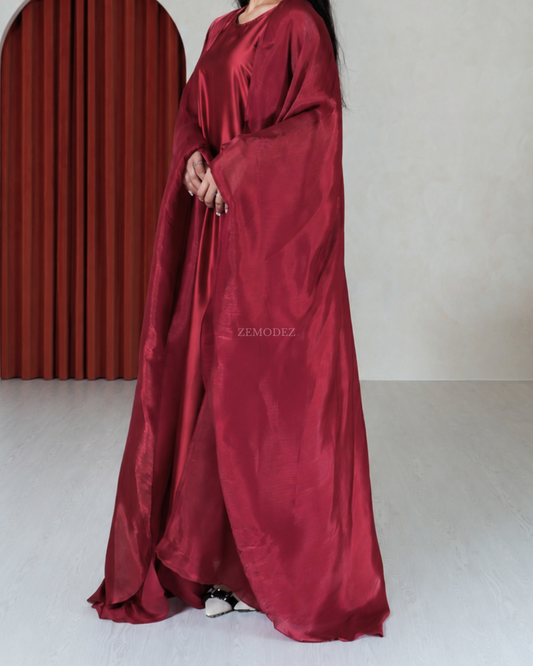 Athená Kaftan Set — Berry Red