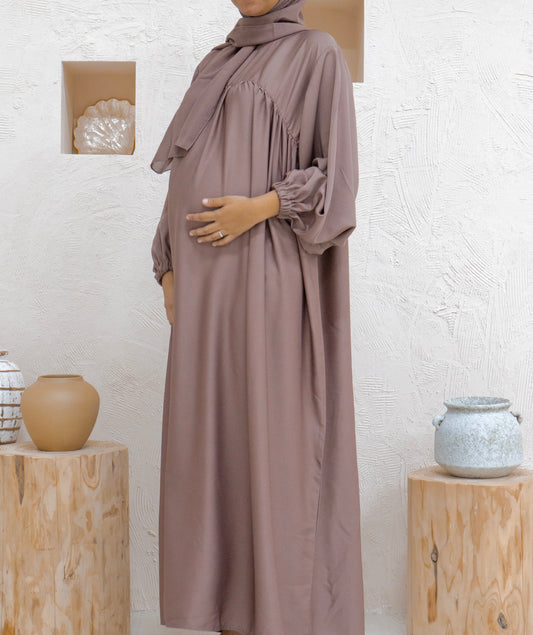 Jasminé Abaya Set — Warm Brownie