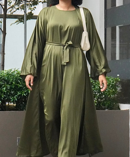 Maryám Abaya Set — 5 Colours (Silk & Chiffon)