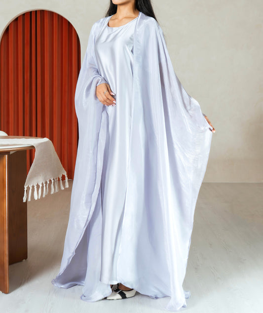 Athená Kaftan Set — Pale Lavender (Organza, Silk & Modal)