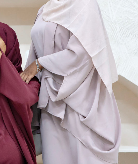 Bellá Abaya Set — Pale Rose (Nida & Chiffon)