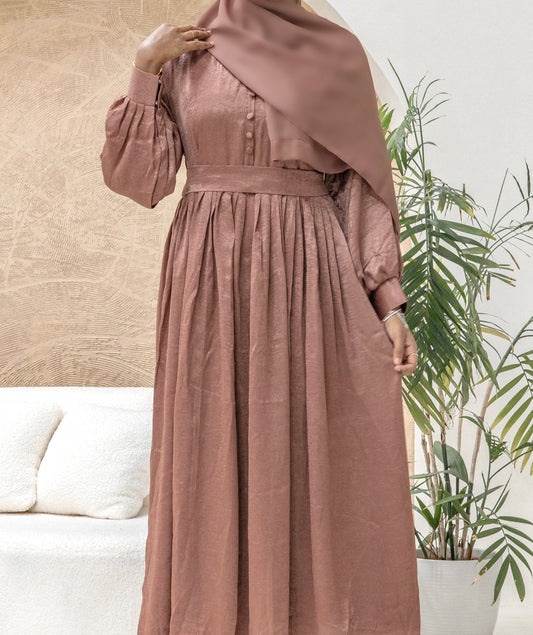 Lúmiere Dress Set — Coffee Brown (Velvet & Chiffon)