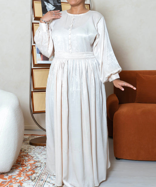 Lúmiere Dress Set — Light Cream (Velvet & Chiffon)